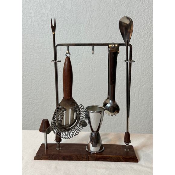 Vintage Mid Century Modern Bar Tool Set, Japan, - Picture 2 of 7